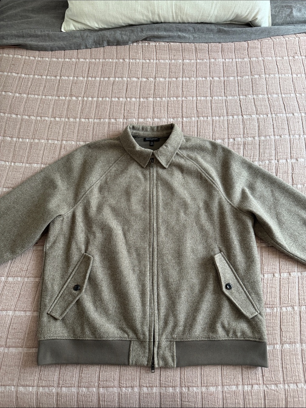 Banana Republic Brown Herringbone Bomber Jacket